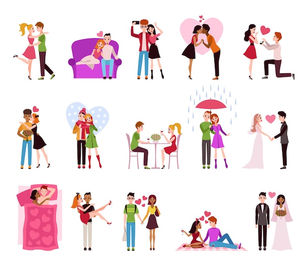 Llifestyle of happy romantic couples