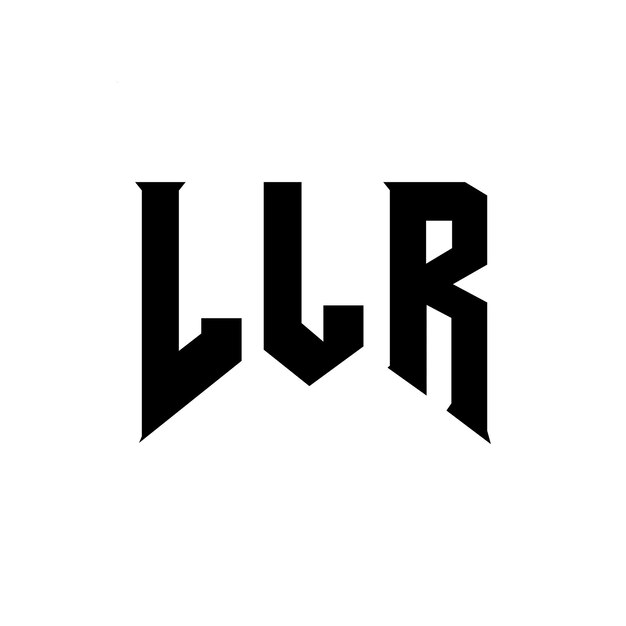 LLR letter logo ontwerp voor technologiebedrijf LLR logo ontwerp zwarte en witte kleurencombinatie LLR logo LLR vector LLR ontwerp LLR icoon LLR alfabet LLR typografie logo ontwerp