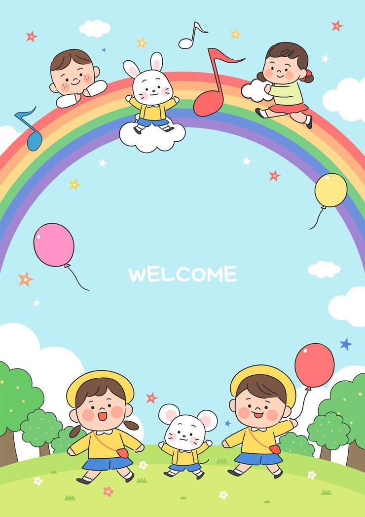 Vector 漫画の幼稚園のイラスト子供とフレームのかわいいフレーム