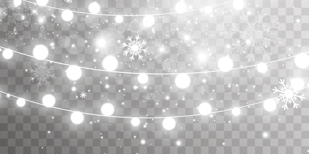 llustration of a light garland on a transparent background.