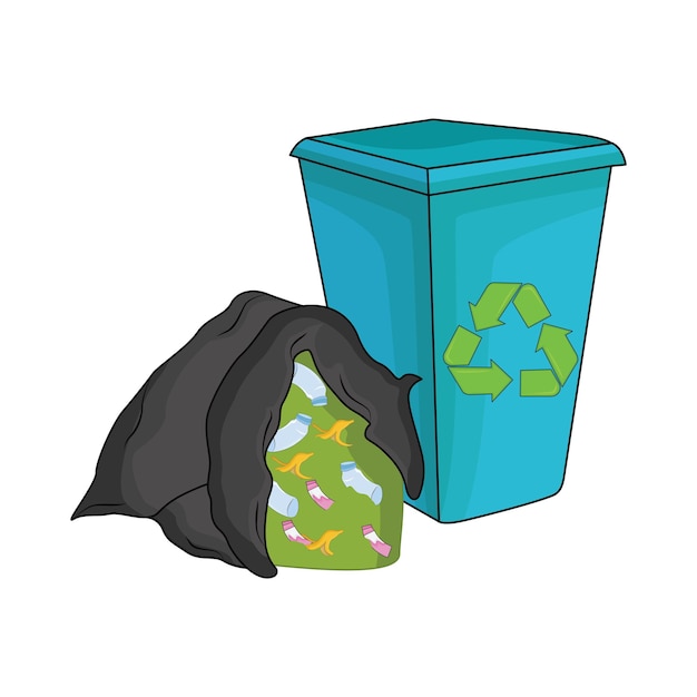 Vector llustration of trash bin