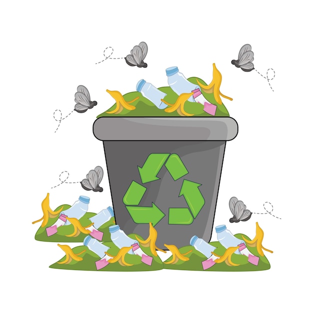 llustration of trash bin