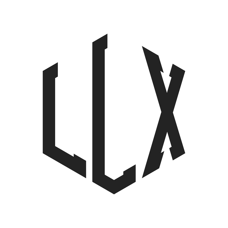 Vector llx logo design initiële letter llx monogram logo met behulp van zeshoekige vorm