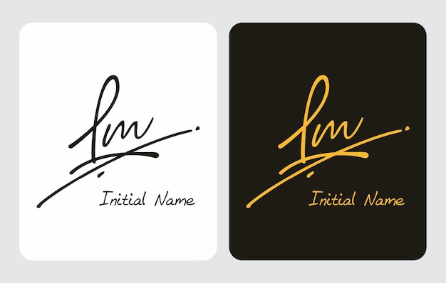 Lm L m initieel handschrift Lm initieel handschrift handtekening logo sjabloon vector hand belettering