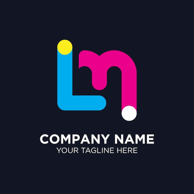 LM letter colorful logo design