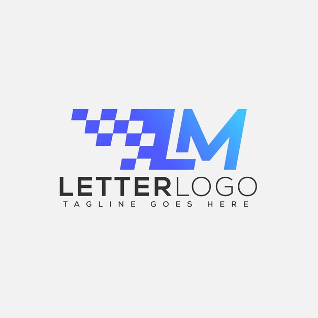 Elemento di branding grafico vettoriale del modello di progettazione del logo lm