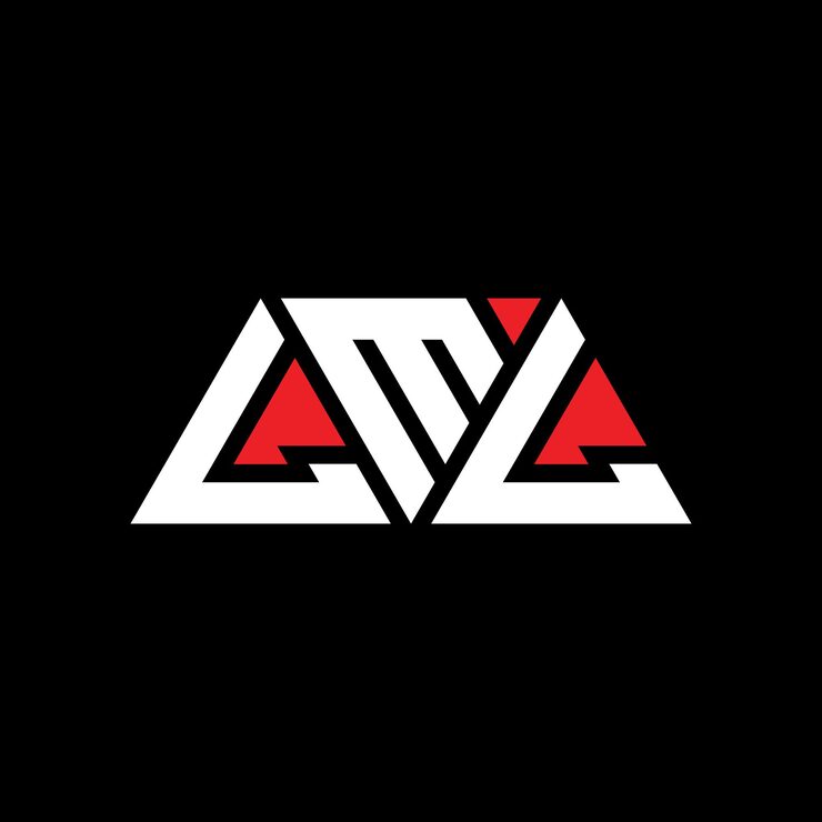 Vector 삼각형 모양의 삼각형 로고 디자인 모노그램 lml 삼각형 터 로고 템플릿과 빨간색 lml 삼角형 로고 간단하고 우아하고 고급스러운 로고 lml