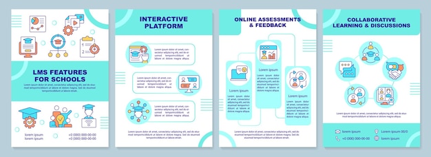 LMS-functies voor school groene brochure sjabloon