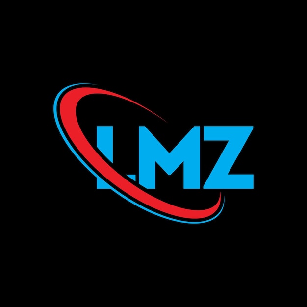 LMZのロゴ LMZ LMZ 文字 LMZ のロゴのデザイン LMZ ロゴのイニシャル LMZロゴは円と大文字のモノグラムでリンクされています LMZテクノロジービジネスと不動産ブランドのタイポグラフィー