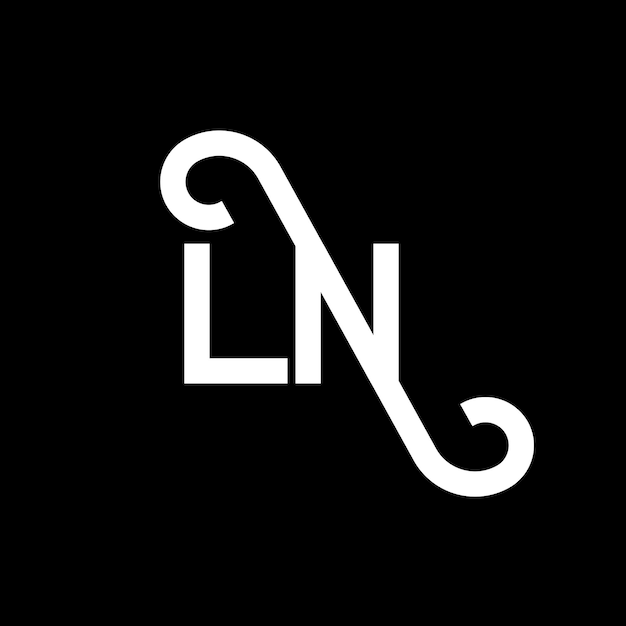 ベクトル ln 文字 ロゴ アイコン アブストラクト 文字 ln ミニマル ロゴ デザイン テンプレート l n 文字 デザイン ベクトル 黒色 ln ロゴ