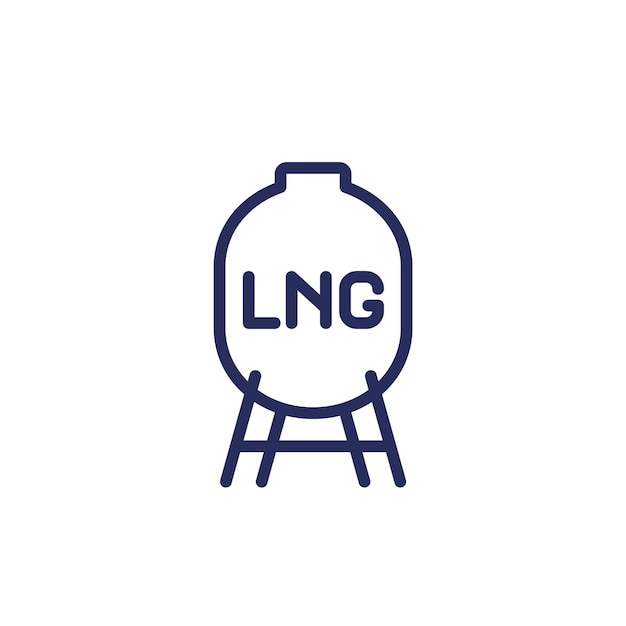 Lng tank icon industrial gas storage line vector