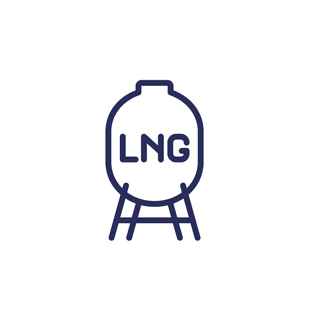 Lng tank pictogram industriële gas opslag lijn vector