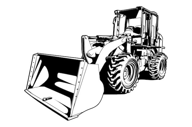 Loader black and white vector illustration