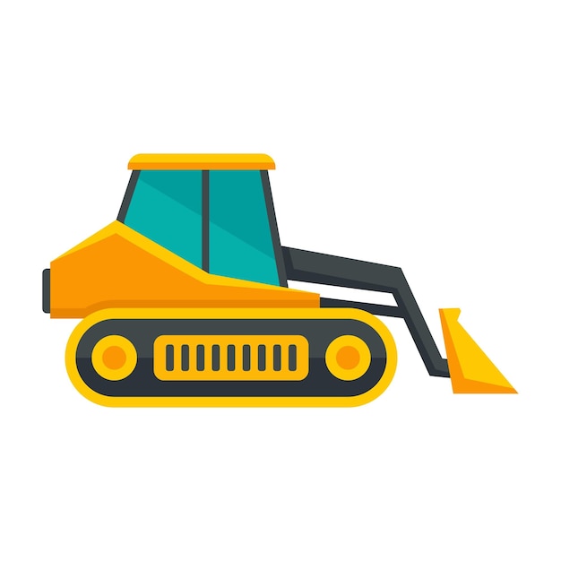 Vector loader bulldozer icon flat illustration of loader bulldozer vector icon for web design