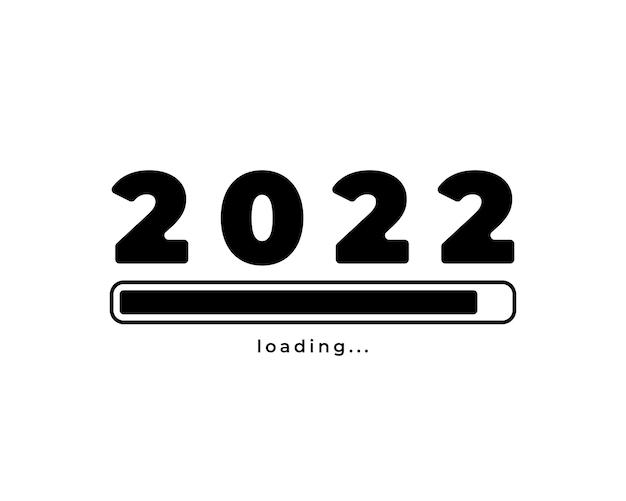 Loading bar for 2022 goal planning business concept vector illustration for graphic design flat style