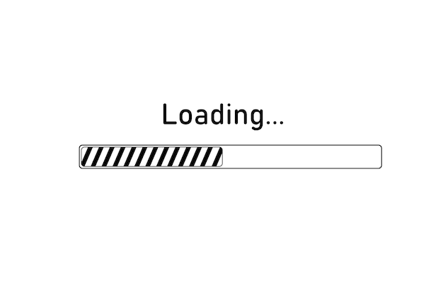 Loading bar hand drawn loading process doodle load bar loading the website vector illustration