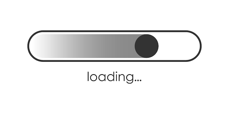 Vector loading bar icon in flat style progress indicator vector illustration on isolated background download button sign business concept