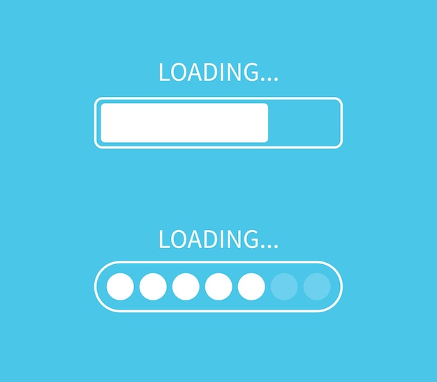 Loading bar isolated on blue background Progress bar icon Vector Illustration