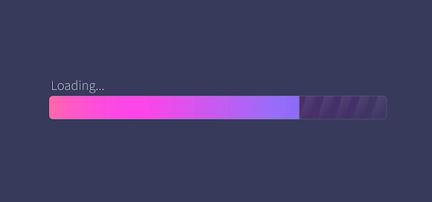 Vector loading bar isolated on dark background progress bar icon flat design