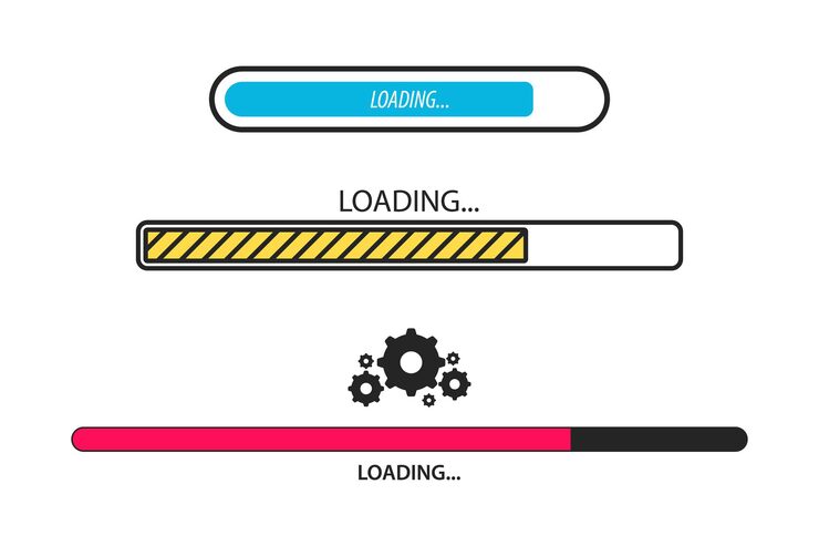 Vector loading bar. loading, progress. set of load sign. uploading speed symbol. update icon. installation of application or software. concept of upgrade application progress icon for graphic and web design