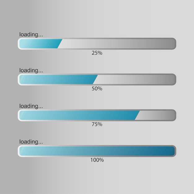 Vector loading bar. percentage loading, downloading, uploading progress. vector illustration.