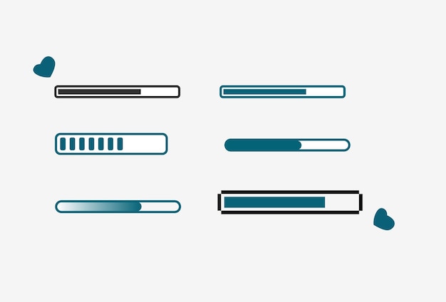 Loading Bar Progress Icon Set