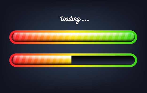 Vector loading bar or slider bar vector clipart isolated on dark background