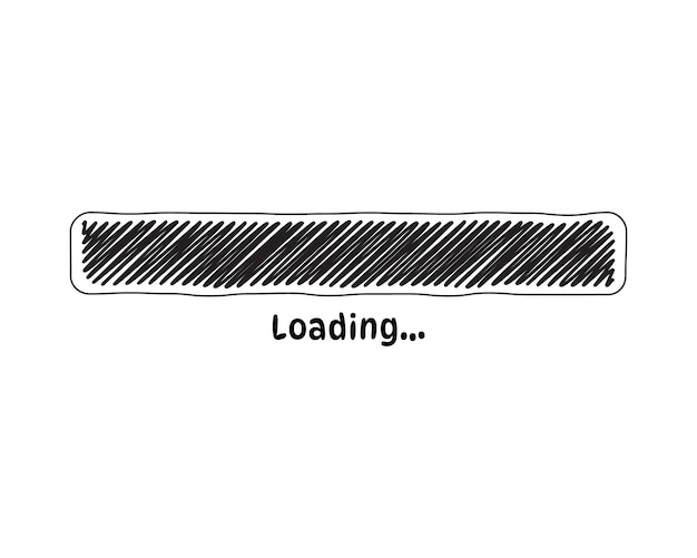 Loading bar status icon Vector illustration loaded icons Download progress Handdrawn sketchscribble