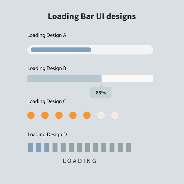 Loading bar ui designs simple blue progress