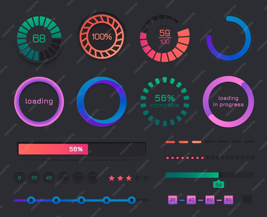 Premium Vector | Loading bar ui User interface progress indicator ...