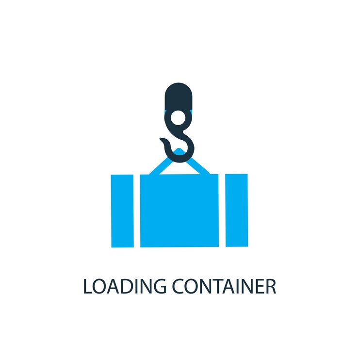 Vector loading container icon. logo element illustration. loading container symbol design from 2 colored collection. simple loading container concept. can be used in web and mobile.