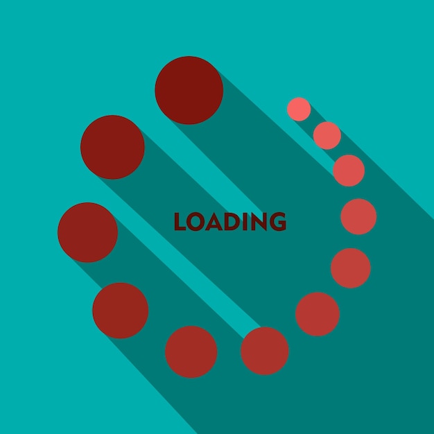 Loading icon in flat style on a blue background