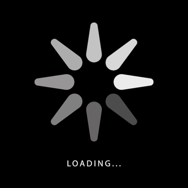 Vector loading icon isolated on a black background