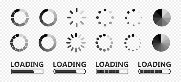 Loading icon set load symbol vector eps 10