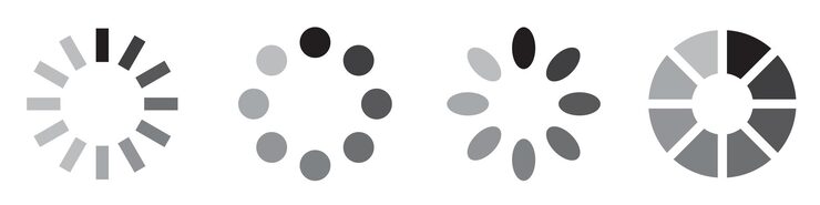 Vector 로드 아이콘 컬렉션 로드 프로세스 아이콘 세트 donload 또는 업로드 상태 기호 아이콘 로더 버퍼 템플릿 스톡 vectoreps 10