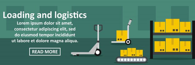 Concetto orizzontale dell'insegna di logistica e di caricamento