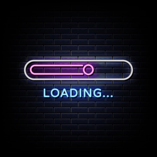 Loading neon sign