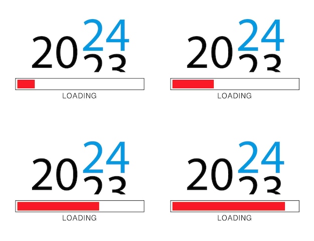 ベクトル 新年2024年4期グラフィックデザイン読み込み中