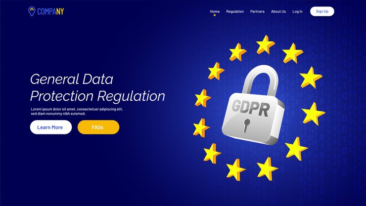 Vector loading page for general data protection regulation 