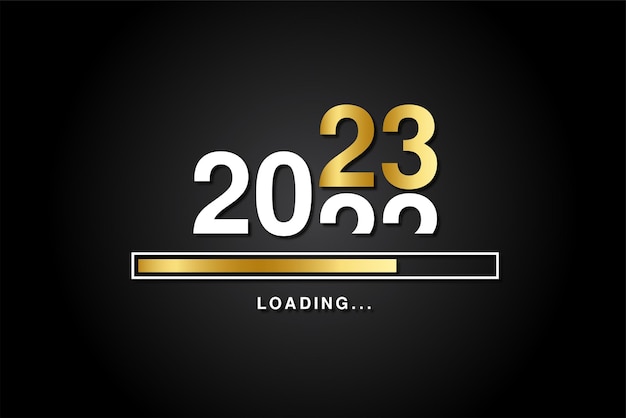 Loading process ahead of new year 2023, symbol of new year 2023 celebration