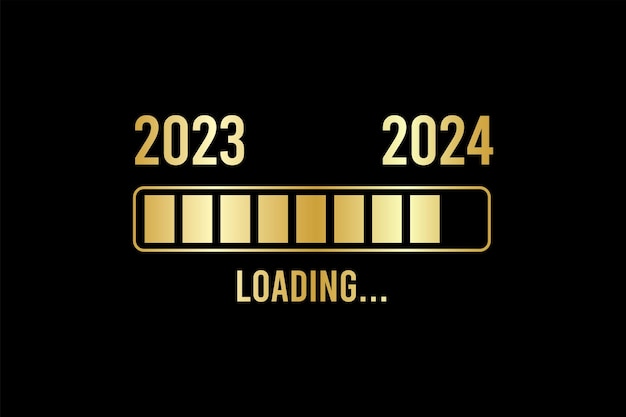 Loading process ahead of new year 2024 symbol of new year 2024 celebration