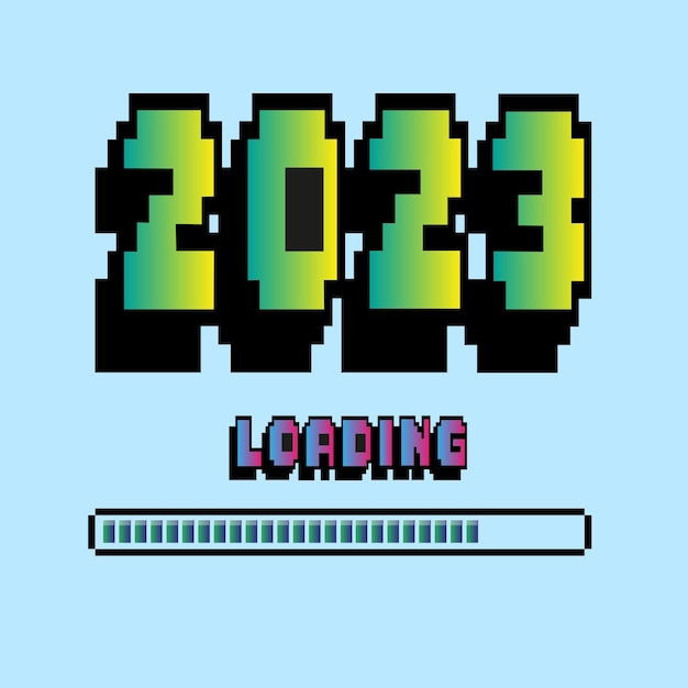 Loading progress from 2022 to 2023 year colorful new year background