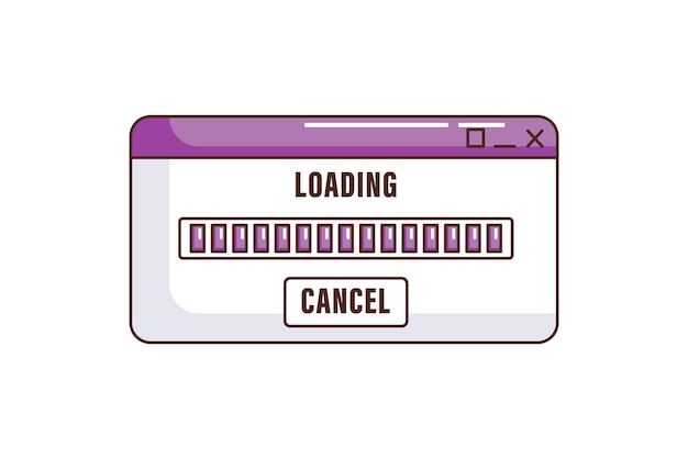 Vector loading progress interface sticker ontwerp