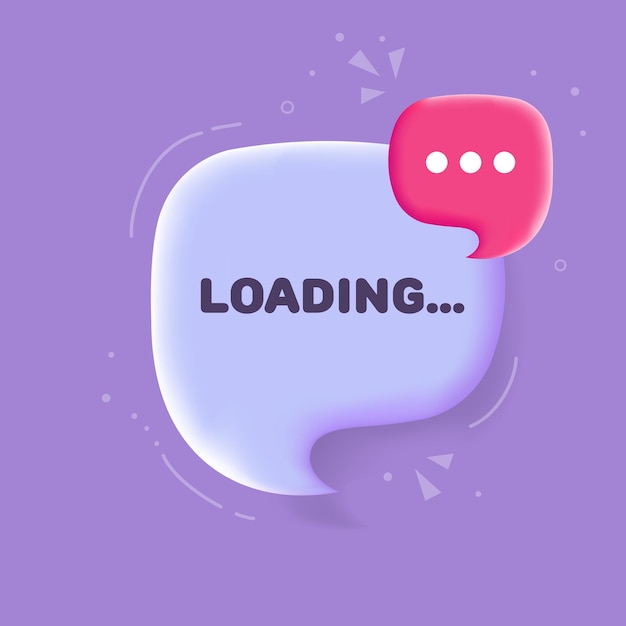 Loading Speech bubble with Loading text 3d illustration Pop art style Vector line icon for Business and Advertising