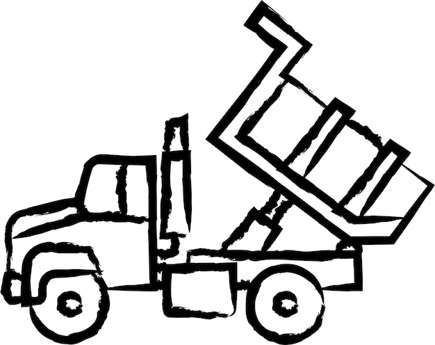 Vector loading truck hand drawn vector illustration