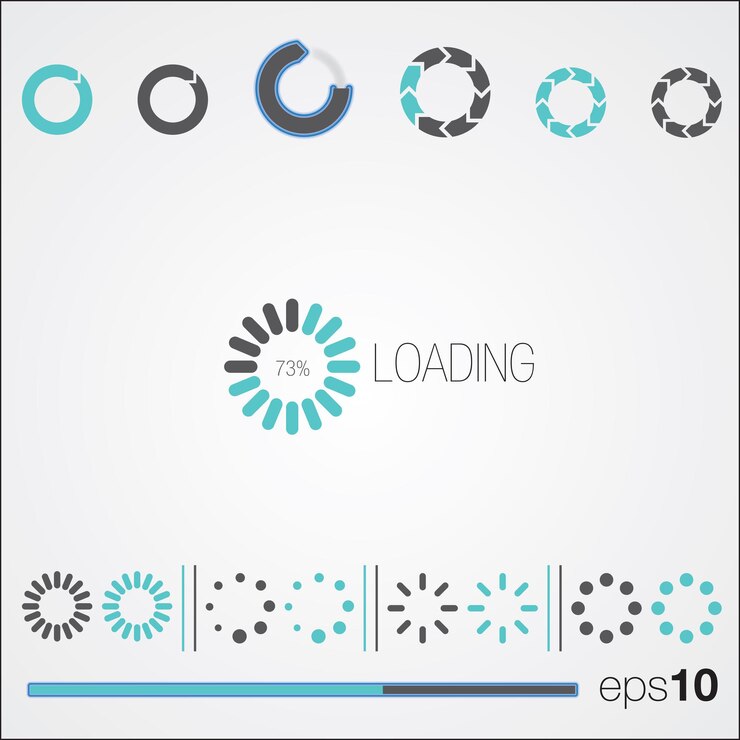 Vector loading white background