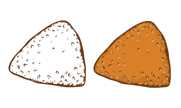 Vector loaf of bread black and white and color