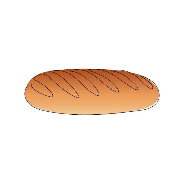 Vector loaf of fresh bread. one line drawing style. bakery and cafe concept. hand drawn vector illustration