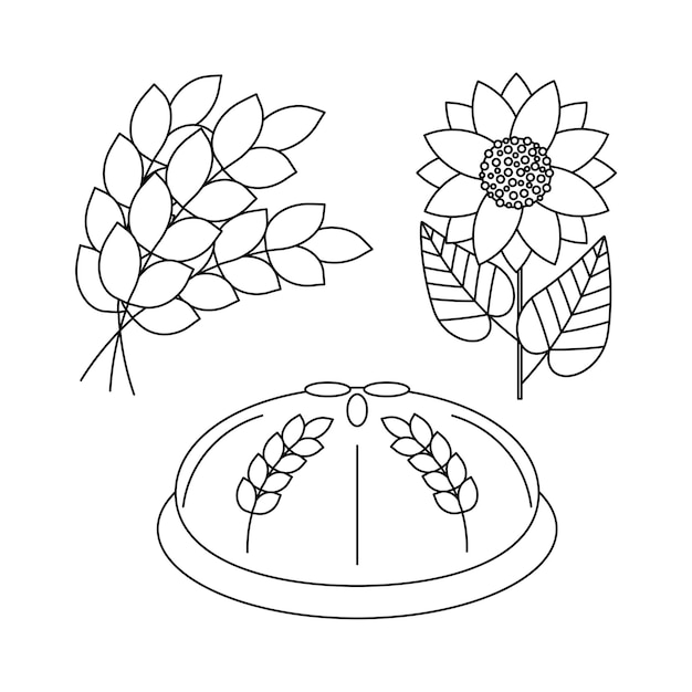 パン 小麦の束 ひまわりの花 ウクライナのシンボル