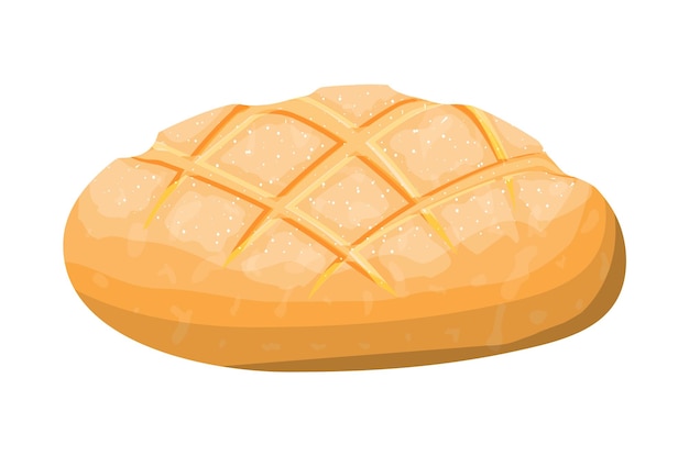 Loaf of wheat toast bread. grain bread roll. baked food. baguette. bakery shop. vector illustration in flat style